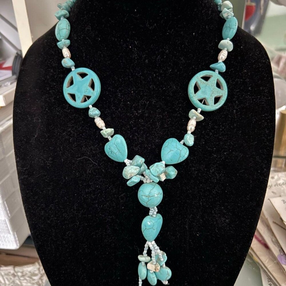 Vintage Stone and Pearl Necklace